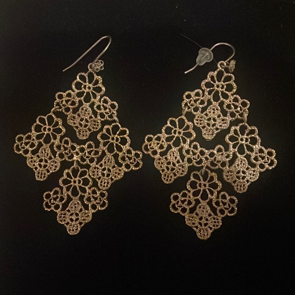 Gold Patterned Earrings